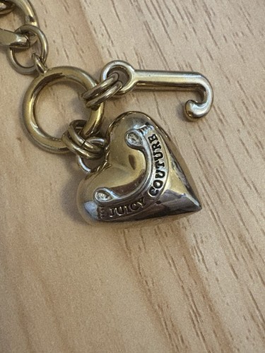 Vintage Juicy Couture Necklace Chunky Puffy Heart & J Charm Gold Tone W/ Toggle - Picture 21 of 22