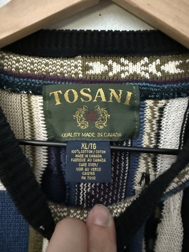 Maglione Tosani uomo vintage anni 90 Coogi 3D pullover colorato cotone taglia XL - Foto 4 di 6