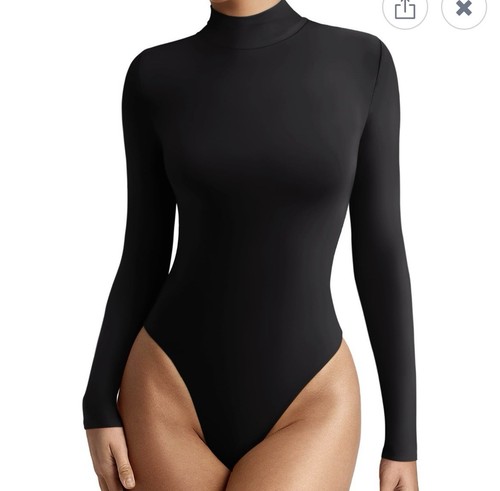 Set of 3 Black & Tan Bodysuits 2 w/sleeves & Collar 1 w/V Neck & Straps Large