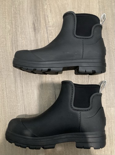 Ugg Youth Size 3 Waterproof Black, Pull-On Ankle Rain Snow Boots Sherpa Lined - Picture 3 of 6