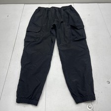 Cargo Jogger Pants Mens 2XL Black Elastic Waist Polyester Utility Pockets