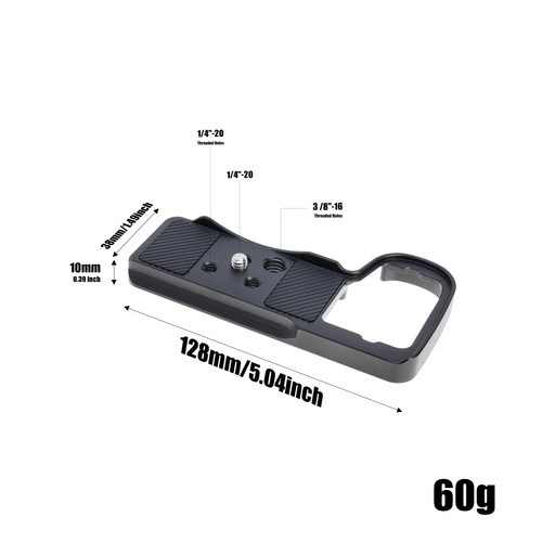 Supporto piastra base nera a sgancio rapido con 1/4" e 3/8" per fotocamera Sony ZV-E10II - Foto 5 di 15