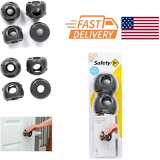 Parent Grip Door Knob Covers Grey Charcoal 4 Count Easy Install Durable Design