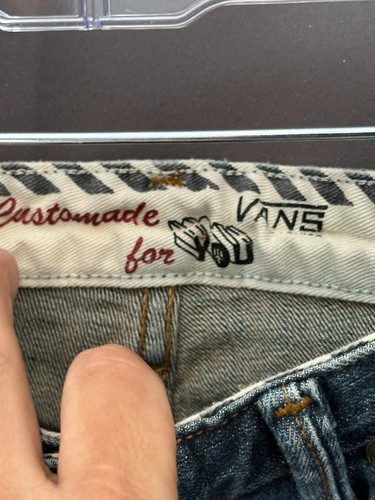 Vintage Vans Jeans – Blue Denim – Striped Pocket  31x30 - Picture 5 of 9