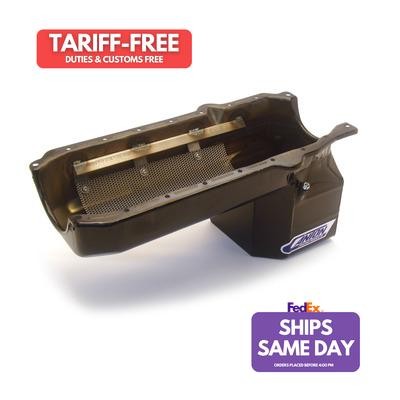 Canton 16-100T, One Black Steel Sbc S10 4X4 Oil Pan W/1Pc. Rear Main Performance - Picture 1 of 9
