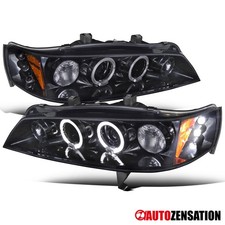 Projector Headlights Fit 1994-1997 Honda Accord Smoke Led Halo Headlamps 94-97
