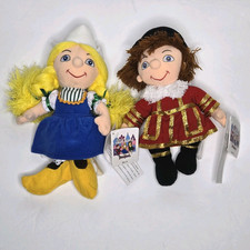 Disneyland It  s a Small World Plush Set British Boy  Dutch Girl 90s Bean NWT