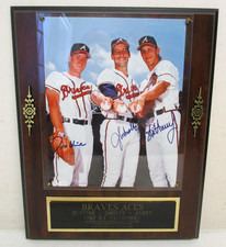 1992 ATLANTA BRAVES ACES GLAVINE SMOLTZ AVERY SIGNED NL CHAMPIONS PLAQUE