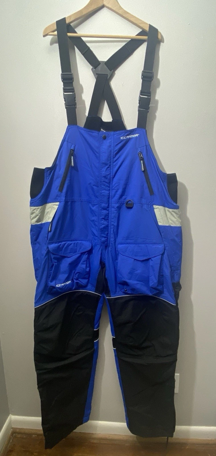 Ice Armor by Clam Ice Fishing Bibs Overalls Men’s X-LARGE Blue/Black