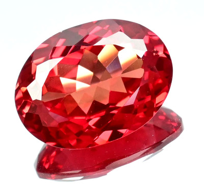 Stunning Natural Padparadscha Sapphire 21.55 Ct Oval Cut Certified Gemstone
