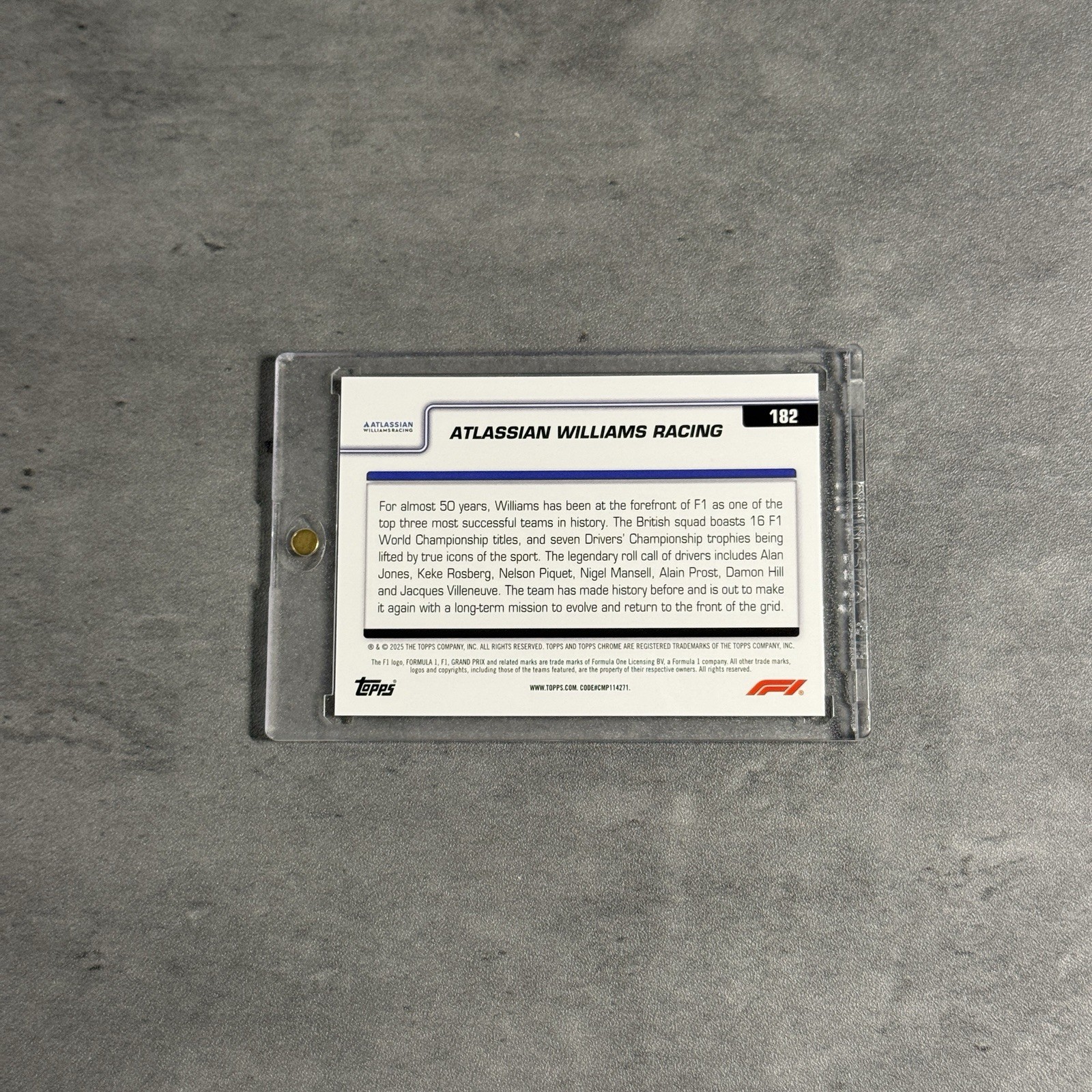 2025 Topps Chrome F1 Atlassian Williams Racing Logo Pink Checker /250 ...