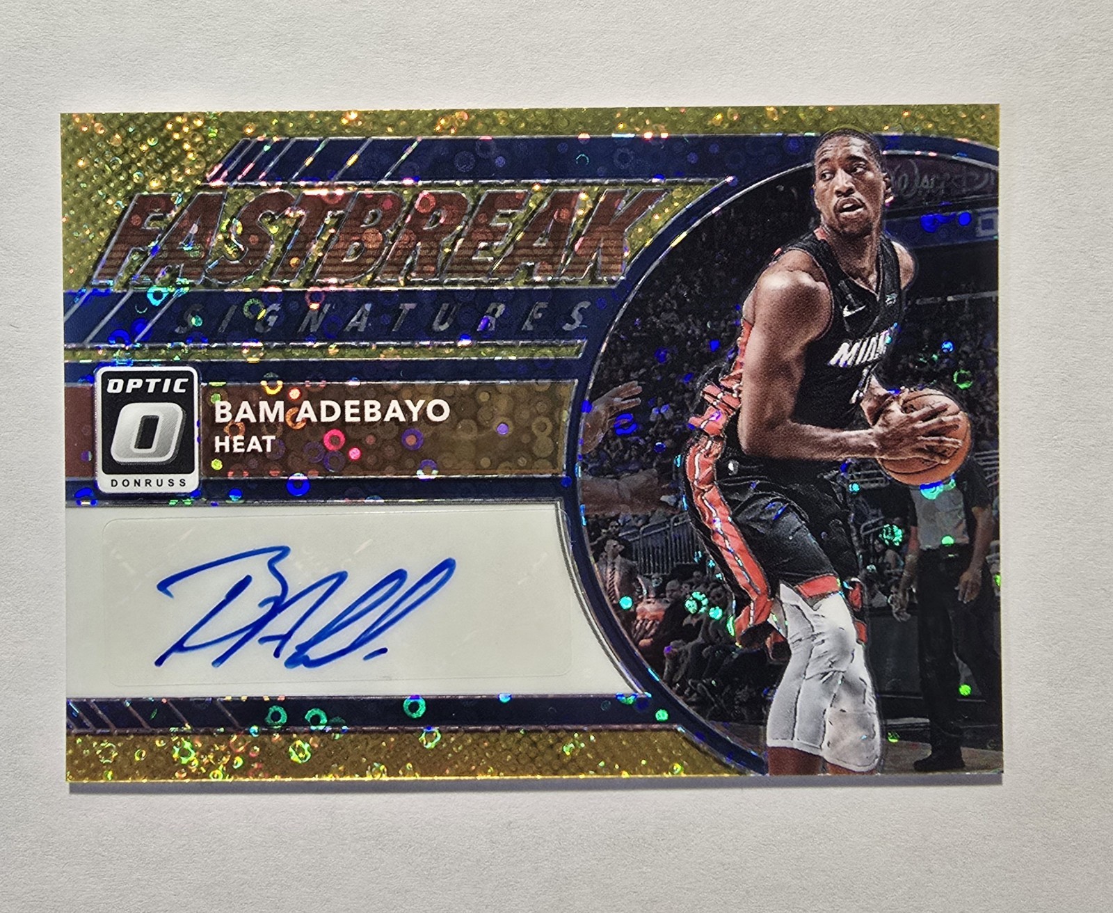 2017-18 Optic Fast Break Signatures BAM ADEBAYO Autograph GOLD 01/10 #FB-BAM