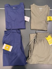 Women s Wink Renew Knit Scrubs Top Pant Set - Size Small - Navy Olive