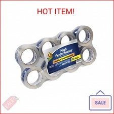 Duck High Performance Clear Packing Tape Refills - 8 Rolls of HP260 Strong Packa