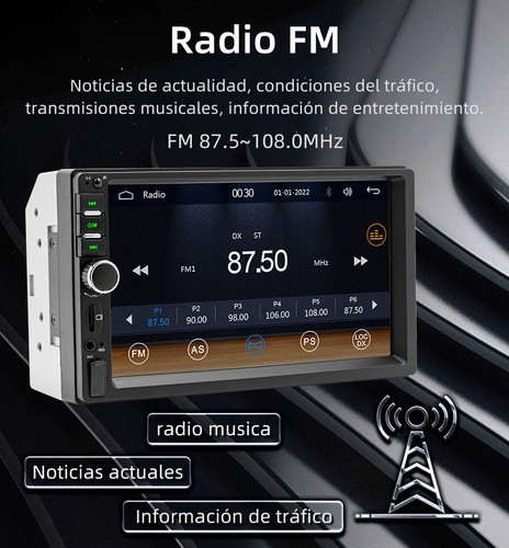 2 Din Carplay Android auto Estéreo 7" Pantalla táctil Radio coche USB/AUX Cámara - Imagen 6 de 18