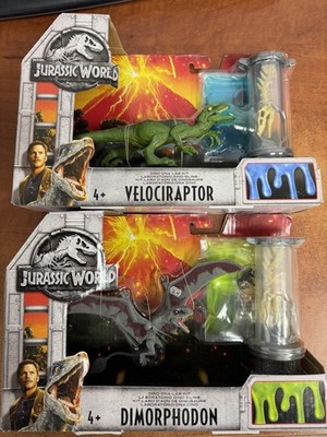 New Jurassic World VELOCIRAPTOR DIMORPHODON DNA Lab Kit Slime LOT *BOX WEAR*