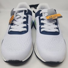 Avia Kids Athletic Shoes Elastic Laces Memory Foam O2 Air White Navy Sz 5