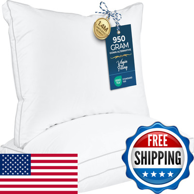 Utopia Bedding Bed Pillows For Sleeping Standard Size White Set Of 2 Soft