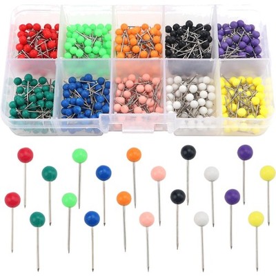Map Push Pins 500 Stück bunt Kunststoff Edelstahl Pinnadeln Karte Kork Pinnwand