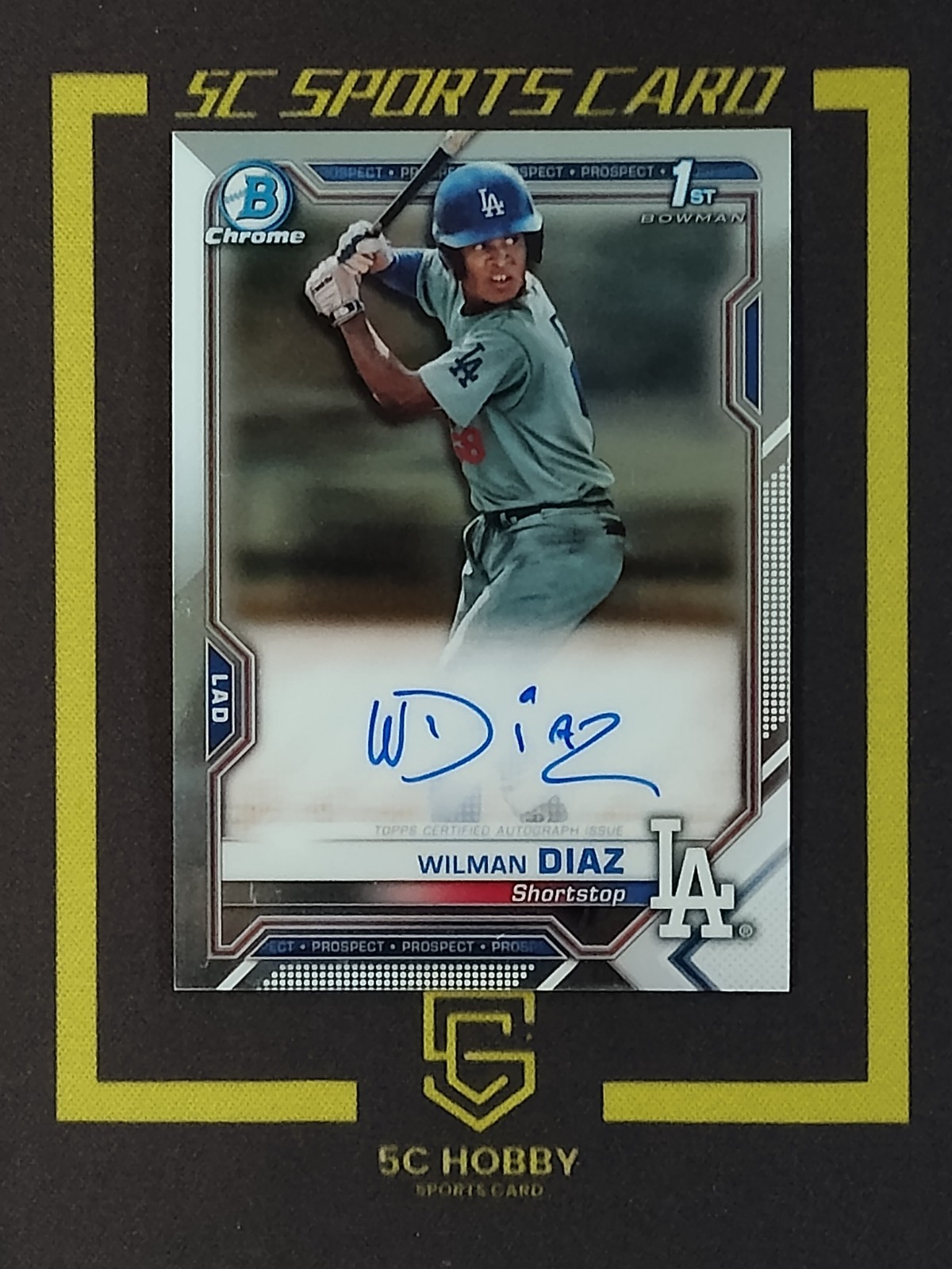 2021 Bowman Chrome 1ST Prospect Auto Wilman Diaz FCZYX