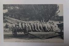 Antique Postcard French Soldiers Boat Military Beefcake Art Decor Decorating