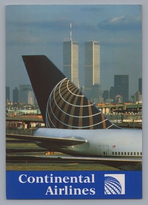 Twin Towers New York Continental Airlines Ausgabe Postkarte World Trade Center WTC