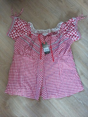 Trachtenbluse Dirndlbluse Clio von Stockerpoint Rot, Gr.46, neu mit Etikett