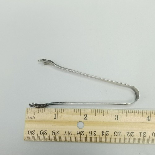 Vintage Sterling Silver Sugar Tongs with Claw Ends No Monogram 3 1/2 Inch - Picture 2 of 8