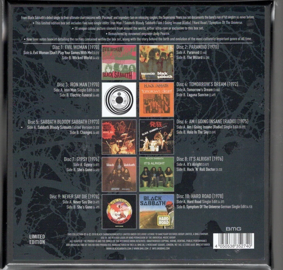 BLACK SABBATH, SUPERSONIC YEARS, THE SEVENTIES SINGLES BOX SET, LTD. , SEALED - Bild 2 von 4