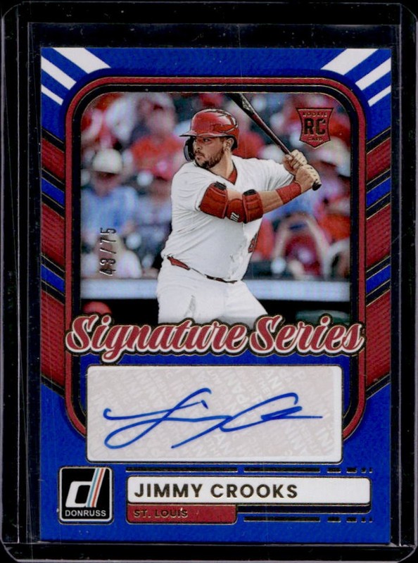 2026 Panini Donruss Jimmy Crooks Signature Series RC Blue Auto #/75 Cardinals