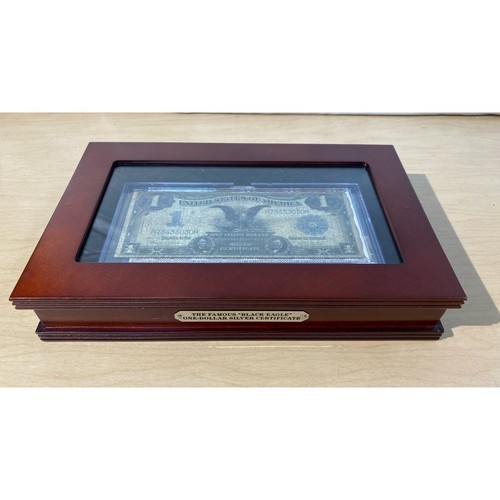 $1 Series 1899 Black Eagle Silver #233 Certificate in Beautiful Wooden Box - Picture 3 of 5