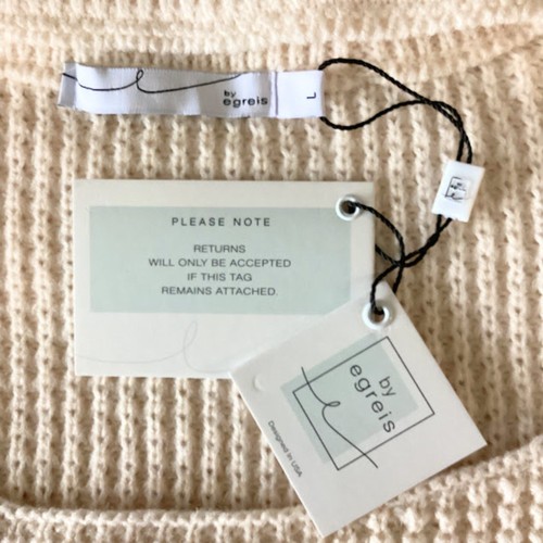 By Egreis Oversize-Damenpullover mit U-Ausschnitt und Rollkragen in Creme Large neu mit Etikett - Bild 7 von 10