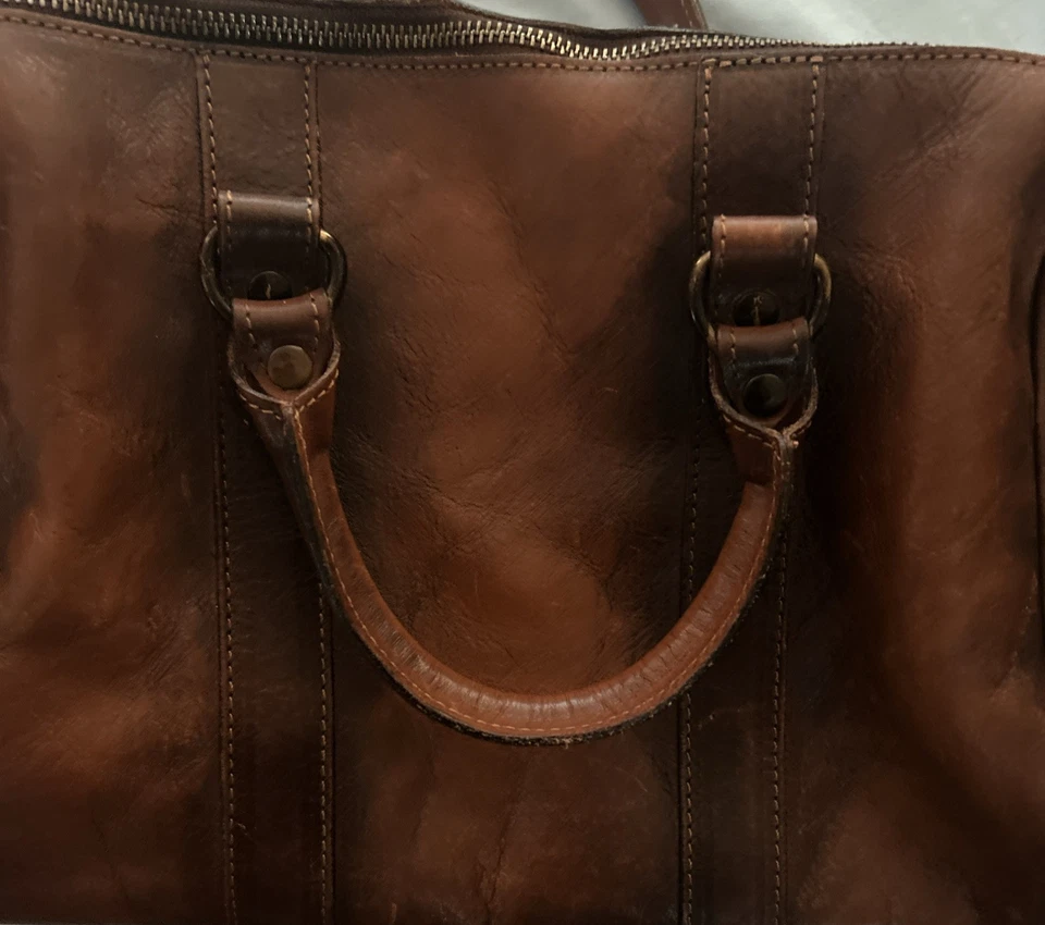 Б/у я Medici коричневый кожаный Snap Top Дамская сумка сумочка наплечная сумка для женщин - Изображение 3 из 4