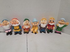 Walt Disney Snow White Seven Dwarfs Bath Squeak Toys Toys Rubber Plastic 5"