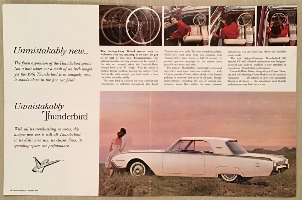 FORD THUNDERBIRD USA Car Sales Brochure For 1961 #FDC 6141 - Image 2 of 3