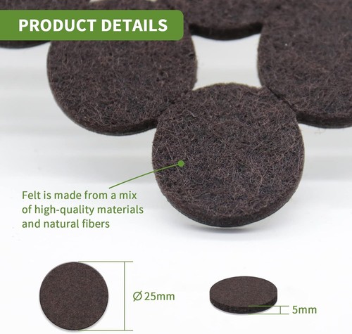 Furniture Table Felt Feet Pads Glides Sliders Chair Leg Floor Protectors, 48 Pcs - Picture 2 of 9