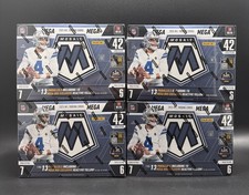 Lot of (4) 2025 Panini Mosaic Football Mega Box Factory Sealed Dart Skattebo RC