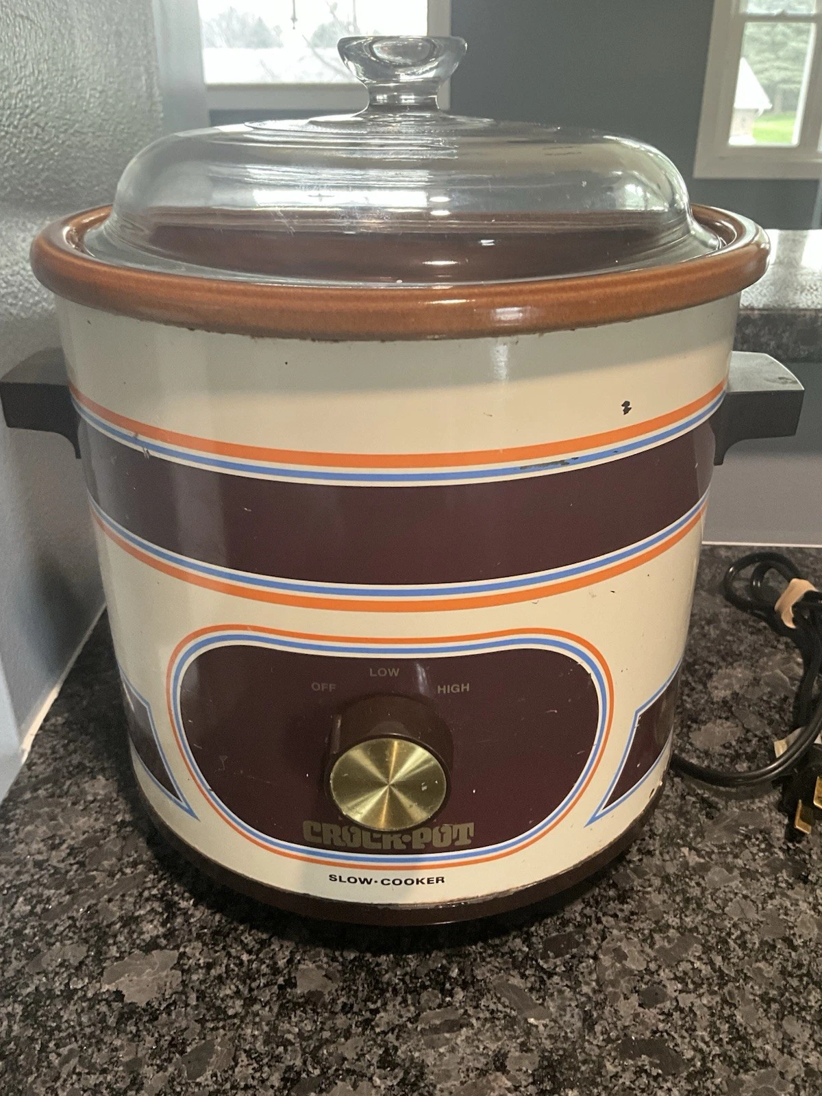 Vintage Rival Crock Pot Slow Cooker With Glass Lid Working Model 3100/2