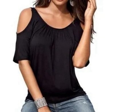 Boston Proper Black Cold Shoulder Top Women s Sz S