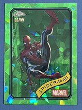 Marketplace image: SPIDER-MAN 2025 Topps Chrome Marvel Sapphire Green /99 Error 1/1