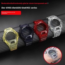 For Casio DW-6900/6600 Waterproof Transparent Silicone Rubber Watch Band Strap