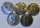 Lot of 5 Kennedy U.S. 40% 1967 Silver Half Dollars Five coins (Pictured) 7-1