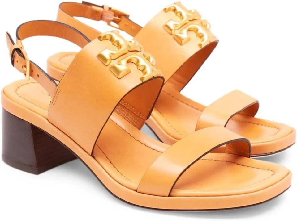 Tory Burch Brandy Brown Womens Eleanor Heeled Sandal 55 Mm Sz 7.5 M TB-201 - Image 1 of 1
