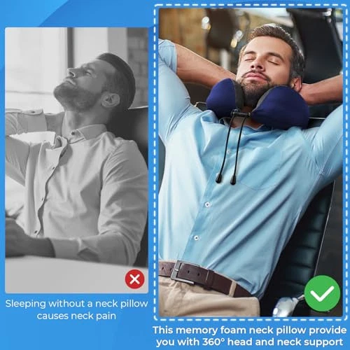 Travel Pillow, Travel Pillows for Sleeping Airplane, Removable Cover Neck
