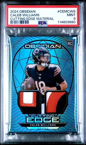 2024 PANINI OBSIDIAN CUTTING EDGE MATERIALS BLUE CALEB WILLIAMS RC 7/25 PSA 9