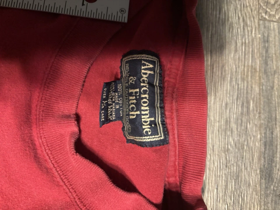 Красная рубашка с длинным рукавом Abercrombie размер большой 2000-е - Изображение 3 из 4