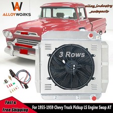 3-row Radiator Shroud Fan For 1955-59 1958 Chevy Truck Pickup Ls Engine Swap At