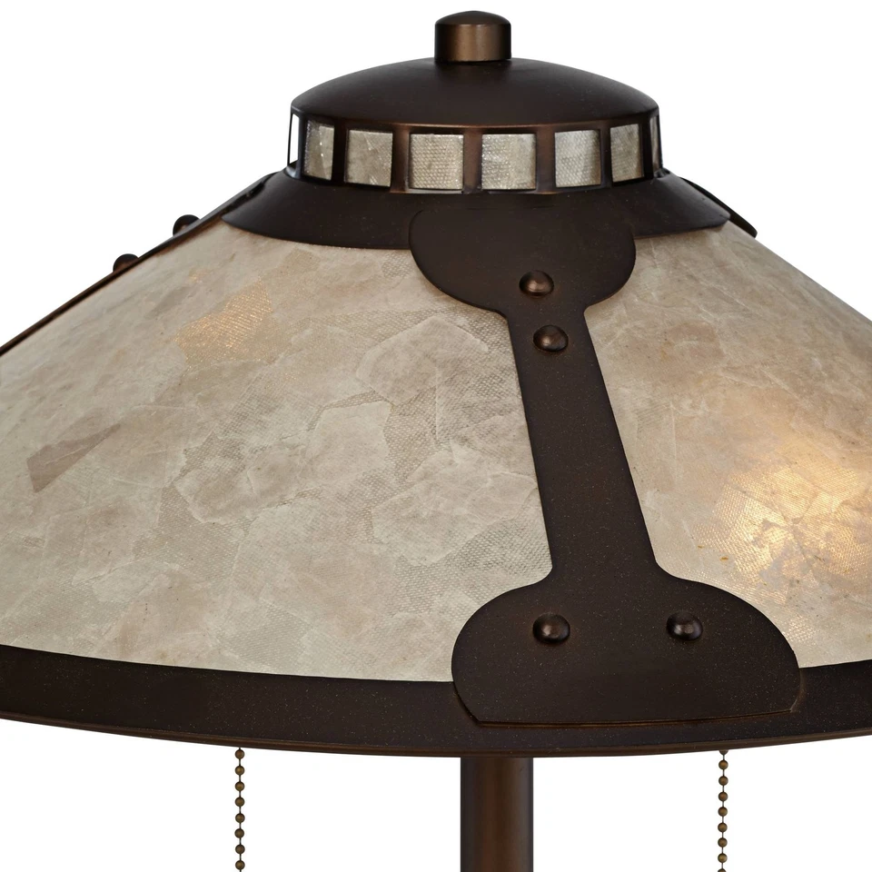 Lámpara de Escritorio Samuel Rústica 20" Alto Bronce Frotado con Puerto USB para Dormitorio Cabecera Foto 3 de 4