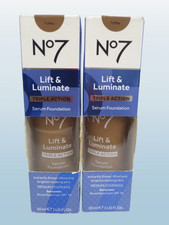 NO7 LIFT & LUMINATE TRIPLE ACTION SERUM FOUNDATION SPF 15 TOFFEE 1 OZ BOXED 2PCS
