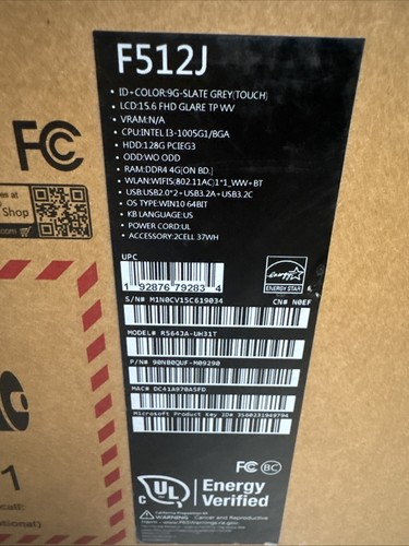 ASUS Vivobook 15.6" FHD i3-1005G1 4GB 128GB SSD R564JA-UH31T - GRIS PIZARRA NUEVO - Imagen 2 de 5